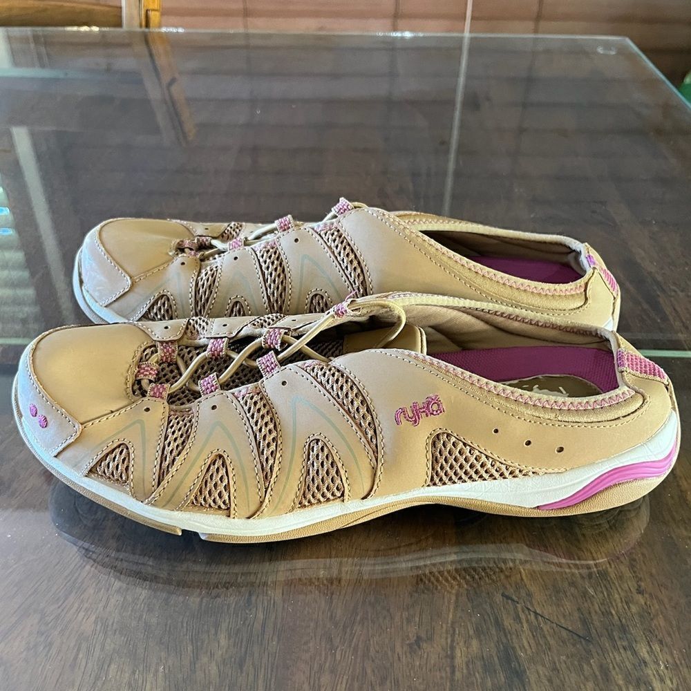 RYKA Tangie Slip-On Mule Sneaker Brown Pink Women's Size 10